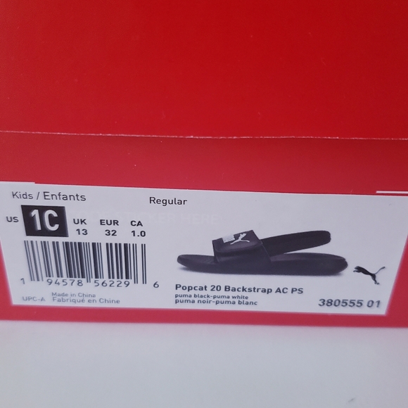 Puma Popcat 20 Backstrap ac (ps) kids Slides - Sz 1 - Picture 3 of 11